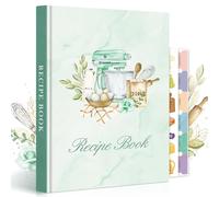 Lanpn B5 Libro de Recetas Para 70 Recetas, Mi Cuaderno Recetas Tapa Dura, Recetario de Cocina para Escribir, Recipe Journal Book, Libretas para Recetas de Cocina en Blanco, Verde, Inglés
