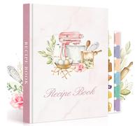 Lanpn B5 Libro de Recetas Para 70 Recetas, Mi Cuaderno Recetas Tapa Dura, Recetario de Cocina para Escribir, Recipe Journal Book, Libretas para Recetas de Cocina en Blanco, Rosa, Inglés