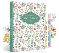 Lanpn B5 Libro de Recetas Para 70 Recetas, Recetario de Cocina para Escribir, Mi Cuaderno Recetas Tapa Dura, Recipe Journal Book, Libretas para Recetas de Cocina en Blanco, Verde, Inglés