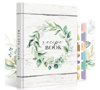 Lanpn B5 Libro de Recetas Tapa Dura Para 70 Recetas, Mi Cuaderno Recetas, Recetario de Cocina para Escribir, Recipe Journal Book, Libretas para Recetas de Cocina en Blanco, Inglés