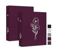 Lanpn Carpeta de anillas DIN A5, 2 unidades, básica, cubierta de lino, carpeta de anillas A5, con 2 anillas, para el hogar, la oficina, la escuela, el diario (morado)