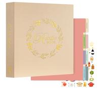 Lanpn Carpeta de Anillas para Recetas, Recetario de 3 Anillas con 8 Fundas, Recipe Journal Book Binder, Libro Recetas Cuaderno Recetas en Blanco, Recetario de Cocina para Escribir, Avena, Inglés