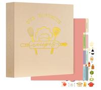 Lanpn Carpeta de Anillas para Recetas, Recetario de 3 Anillas con 8 Fundas, Recipe Journal Book Binder, Libro Recetas Cuaderno Recetas en Blanco, Recetario de Cocina para Escribir, Avena, Inglés