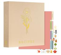 Lanpn Carpeta de Anillas para Recetas, Recipe Journal Book Binder, Recetario de 3 Anillas con 8 Fundas, Libro Recetas Cuaderno Recetas en Blanco, Recetario de Cocina para Escribir, Avena, Inglés
