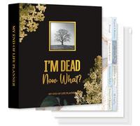 Lanpn Carpeta Organizadora de Fin de Vida - I'm Dead, Now What con 8 Divisores y 10 Fundas, Organizador de Últimos Deseos Testamento Documentos Importantes Planificación Funeraria, Inglés