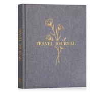 Lanpn Cuaderno de Viaje para Mujeres y Hombres, Diario de Viaje de Lino, Libreta de Viaje de Recuerdos Cuaderno de Notas Álbum de Fotos de Viajes, Regalos para Viajeros (Gris, 110 Páginas)