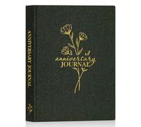 Lanpn Diario de Aniversario de Boda - Lino Primer Año a 70 Aniversario Libro de Recuerdos para Parejas - Recién Casados Diario Cuaderno de Aniversario de Boda de Regalos (Verde, 190 Páginas)