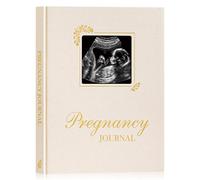 Lanpn Diario de Embarazo Semana a Semana, Libro Embarazada 9 Meses, Agenda Embarazo para Futura Mamá, Album Recuerdos del Parto Fotos Ultrasonido Bebe, Regalo Embarazadas 156 Pages, Inglés, Beige