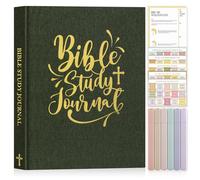 Lanpn Diario de Estudio Bíblico para Mujeres con Resaltadores y Pegatinas, Journal Devocional para Iglesia Notas, Cuaderno Oración Bible Study, Regalo Cristianos Religiosos, Verde, Inglés