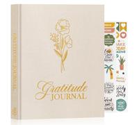 Lanpn Diario de Gratitud Y Manifestación para Mujer Hombre, Journal 5 Minutos las Gratitudes con Afirmaciones, Cuaderno de Agradecimiento Guiado, 4 Meses Personal Growth Reflexión, Inglés, Beige