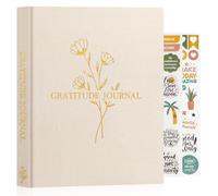 Lanpn Diario de Gratitud Y Manifestación para Mujer Hombre, Journal 5 Minutos las Gratitudes con Afirmaciones, Cuaderno de Agradecimiento Guiado, Personal Growth Reflexión 4 Meses, Inglés, Beige