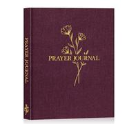 Lanpn Diario de Oración, Cuaderno de Oraciones Devocional y Estudio de La Biblia, Bible Prayer Journal, Diario Cristiano de Gratitud, Regalos Religiosos Cristianos para Mujeres Hombres Madres, Morado