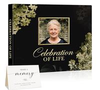 Lanpn Libro de Condolencias, in Loving Memory Funeral Guestbook, Libro Firmas Funérailles, Libro de Invitados Visitas Condolence para Servicio Funerario, Negro, Inglés