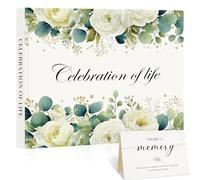 Lanpn Libro de Condolencias, in Loving Memory Funeral Guestbook, Libro Firmas Funérailles, Libro de Invitados Visitas Condolence para Servicio Funerario, Blanco, Inglés