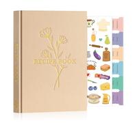 Lanpn Libro de Recetas Tapa Dura, Mi Cuaderno Recetas A5 Para 70 Recetas, Recetario de Cocina para Escribir, Recipe Journal Book, Libretas para Recetas de Cocina en Blanco, Avena, Inglés