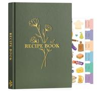 Lanpn Libro de Recetas Tapa Dura, Mi Cuaderno Recetas B5 Para 120 Recetas, Recetario de Cocina para Escribir, Recipe Journal Book, Libretas para Recetas de Cocina en Blanco, Verde, Inglés