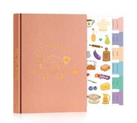 Lanpn Libro de Recetas Tapa Dura Para 70 Recetas, A5 Mi Cuaderno Recetas, Recetario de Cocina para Escribir, Recipe Journal Book, Libretas para Recetas de Cocina en Blanco, Rosa, Inglés