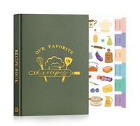 Lanpn Libro de Recetas Tapa Dura Para 70 Recetas, A5 Mi Cuaderno Recetas, Recetario de Cocina para Escribir, Recipe Journal Book, Libretas para Recetas de Cocina en Blanco, Verde, Inglés