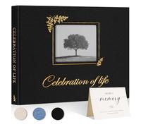 Lanpn Livre de Condoléances, Livre d'Or Des Funérailles, Funeral Guestbook - Celebration of Life, Libro de Invitados Visitas para Servicio Funerario, Carnet pour Les Funérailles Deuil, Negro