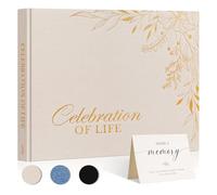 Lanpn Livre d'Or Des Funérailles, Funeral Guestbook - Celebration of Life, Livre de Condoléances, Libro de Invitados Visitas para Servicio Funerario, Carnet pour Les Funérailles Deuil, Beige