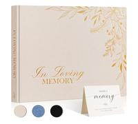 Lanpn Livre d'Or Des Funérailles, Funeral Guestbook - In Loving Memory, Livre de Condoléances, Libro de Invitados Visitas para Servicio Funerario, Carnet pour Les Funérailles Deuil, Beige