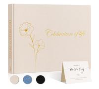 Lanpn Livre d'Or Des Funérailles, Livre de Condoléances, Funeral Guestbook - Celebration of Life, Libro de Invitados Visitas para Servicio Funerario, Carnet pour Les Funérailles Deuil, Beige