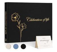 Lanpn Livre d'Or Des Funérailles, Livre de Condoléances, Funeral Guestbook - Celebration of Life, Libro de Invitados Visitas para Servicio Funerario, Carnet pour Les Funérailles Deuil, Negro