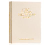 Lanpn Mama Cuentame la historia de tu vida, Diario de lino guiado de la vida de Madre Libro recuerdos Día de la Mamá con 270+ preguntas Mom Sroty Book Journal Cumpleaños Navidad Regalo, Beige, Inglés