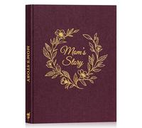 Lanpn Mama Cuentame la historia de tu vida, Diario de lino guiado de la vida de Mamá Libro recuerdos Día de la Madre con 270+ preguntas Mom Sroty Journal Book Cumpleaños Navidad Regalo, Inglés, Morado