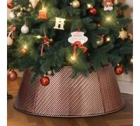 Lanpn Metal Collar Árbol de Navidad 70cm, Albero Natale Decorativo Christmas Tree Collar para Mediana M Árboles Artificiales Interior Exterior - Decoración Navideña (Cobre, Sarga)