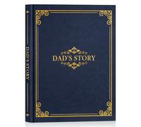 Lanpn Papá Cuéntame la Historia de tu Vida con 300+ preguntas, Regalo del Día del Padre Navidad Cumpleaños, Libro de Recuerdos de la Vida de Papa de Cuero, Dad Life Sroty Journal, Azul