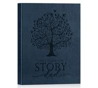 Lanpn Papá Cuéntame la Historia de tu Vida con 300+ preguntas, Regalo del Día del Padre Navidad Cumpleaños, Libro de Recuerdos de la Vida de Papa de Cuero, Dad Life Sroty Journal (Azul)