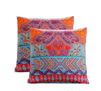 Lanqinglv Bohemian Juego de cama de 3 piezas, boho indio Mandala Ropa Cama Renforce con cremallera funda de edredón y funda de almohada 80 x 80 cm, microfibra, Kissenbezug-mjh, 80x80cm*2