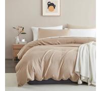 Lanqinglv Juego de Ropa de Cama de 135 x 200 cm, diseño de gofre, Bordado a Mano, diseño geométrico, Reversible, Funda nórdica y 1 Funda de Almohada de 80 x 80 cm, con Cremallera