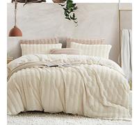 Lanqinglv Ropa de Cama de Felpa de 135 x 200 cm, Color Blanco, mullida, Pelo Largo, Pelo sintético, Ropa de Cama de Invierno, cálida y acogedora, Franela Polar, Tacto de Cachemira, Funda nórdica con