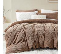 Lanqinglv Ropa de Cama de Felpa de 135 x 200 cm, Forro Polar Caqui, Franela mullida, Ropa de Cama de Invierno Sherpa, cálido Tacto de Cachemira, Funda nórdica acogedora con Cremallera y 1 Funda de