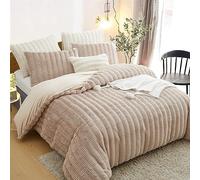 Lanqinglv Ropa de Cama de Felpa de 220 x 240 cm, Color Caqui, mullida, Pelo Largo, Pelo sintético, Ropa de Cama de Invierno, cálida y acogedora, Franela Polar, Tacto de Cachemira, Funda nórdica con