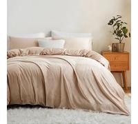 Lanqinglv Ropa de Cama de Franela de Forro Polar, 135 x 200 cm, Color Beige, mullida, Ropa de Cama de Invierno, cálida Funda nórdica con Cremallera y Funda de Almohada de 80 x 80 cm