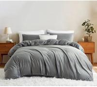 Lanqinglv Ropa de Cama de Franela de Forro Polar, 135 x 200 cm, Color Gris, Felpa mullida, Ropa de Cama de Invierno, cálida Funda nórdica con Cremallera y Funda de Almohada de 80 x 80 cm