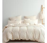 Lanqinglv Ropa de cama doble de muselina de 220 x 240 cm, algodón y lino, con certificado Öko-Tex, color rosa y blanco, corazones con cremallera, 1 funda nórdica con cremallera y 2 fundas de almohada