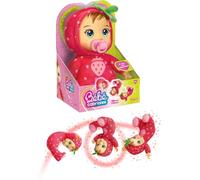 Lansay - Bébé Cabrioles Lina la Fresa - Muñeca Interactiva - Desde 2 Años | Compañero Muy Suave - Pijama Frutal y Cuerpo Flexible - Rueda y Rebota - Despertar Sensorial de los Niños Más Pequeños