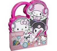 Lansay - Blopens Hello Kitty and Friends - Maletín Creativo - Desde 4 Años | Set de Dibujo - 6 Mini Rotuladores, 6 Plantillas y 40 Pegatinas - Efecto Aerógrafo Fácil - Formato para Llevar Contigo