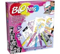 Lansay - Blopens - Set De Actividades Mágicas - Rotuladores para Soplar con Plantillas Reutilizables - Set Creativo para Dibujos De Hadas Niños +5 Años - Artística