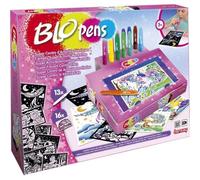 Lansay Blopens Super Centro De Actividades De Hadas, Set Creativo Con 13 Blopens, 16 Plantillas Reutilizables Y 16 Hojas De Dibujo, Efecto Aerógrafo Soplando, A Partir De 5 Años