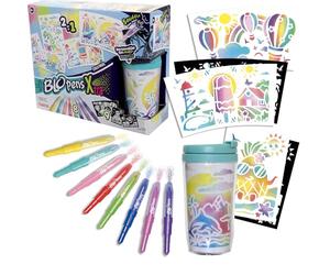 Lansay - BLOPENS X-TRA - Crea'Mug - Kit de personalización Taza con Taza - para niños a Partir de 6 años - 8 Rotuladores Blopens + 9 Plantillas Reutilizables + 11 Láminas de Dibujo