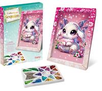 Lansay - COLLECTION SEQUINS - Conejo Feérico - Cuadro para decorar con sequins - Actividad creativa para niños desde 6 años - Ilustración con marco y alfileres