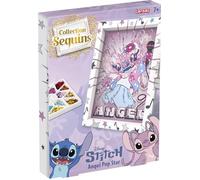 Lansay - COLLECTION SEQUINS - Disney Stitch Angel Pop Star - Cuadro creativo para niños desde 7 años con lentejuelas - Actividad manual DIY sin pantallas - Decoración habitación infantil