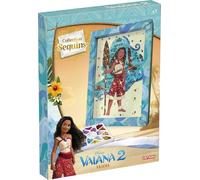 Lansay - COLLECTION SEQUINS - Disney Vaiana 2 - Cuadro sequins para decorar - Actividad manual creativa para niños desde 7 años - Ilustración Vaiana con marco y alfileres