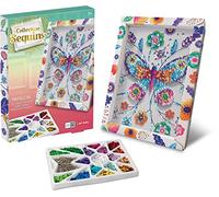 COLLECTION SEQUINS - Mariposa - Actividades creativas para niños a partir de 7 años - Crea un cuadro brillante con lentejuelas - Kit para hacer cuadros personalizados - Lansay
