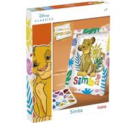 Lansay - COLLECTION SEQUINS : Simba, El Rey León - Actividades hechas a mano para niños a partir de 7 años - Crea un cuadro chispeante con lentejuelas - Kit de dibujos Disney - Ocio creativo